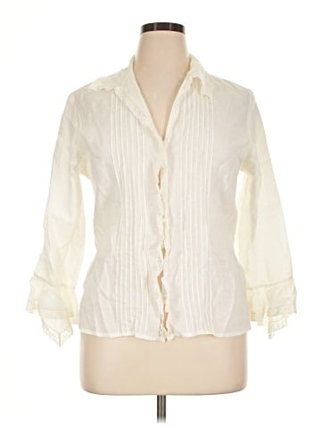 Lauren by Ralph Lauren 3/4 Sleeve Button-Down Shirt (view 1)