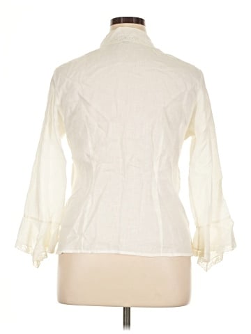 Lauren by Ralph Lauren 3/4 Sleeve Button-Down Shirt (view 2)