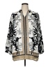 Roaman's 100% Polyester Print Silver Long Sleeve Blouse Size 14 - photo 1