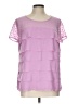 Elle 100% Polyester Pink Short Sleeve Blouse Size L - photo 1