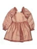 Crewcuts Outlet 100% Polyester Plaid Burgundy Brown Dress Size 10 - photo 1
