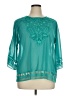 Forgotten Grace 100% Polyester Teal 3/4 Sleeve Blouse Size XL - photo 1