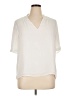 Calvin Klein 100% Polyester Ivory Short Sleeve Blouse Size XL - photo 1