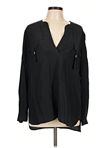 Diane von Furstenberg Long Sleeve Silk Top (view 1)