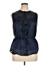 7 For All Mankind 100% Polyester Blue Sleeveless Blouse Size XL - photo 1