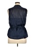 7 For All Mankind 100% Polyester Blue Sleeveless Blouse Size XL - photo 2