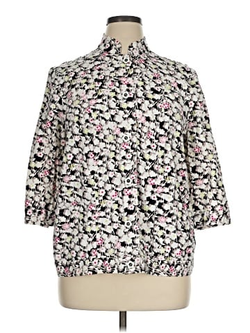 Cj Banks 3/4 Sleeve Button-Down Shirt (view 1)