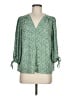 Olivia Grey 100% Polyester Green 3/4 Sleeve Blouse Size M - photo 1