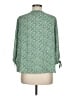 Olivia Grey 100% Polyester Green 3/4 Sleeve Blouse Size M - photo 2