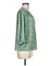 Olivia Grey 100% Polyester Green 3/4 Sleeve Blouse Size M - photo 4