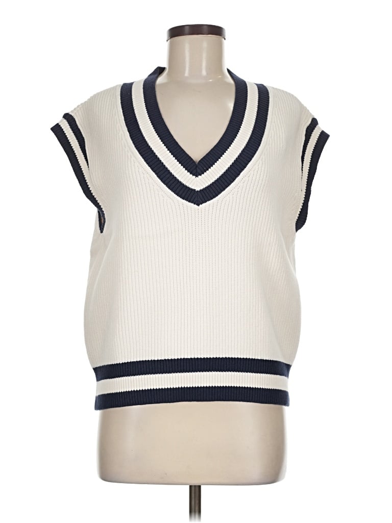 Pre-owned Ann Taylor Loft Sweater Vest In Ivory