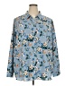 LC Lauren Conrad 100% Polyester Floral Blue Long Sleeve Blouse Size 3X - photo 1