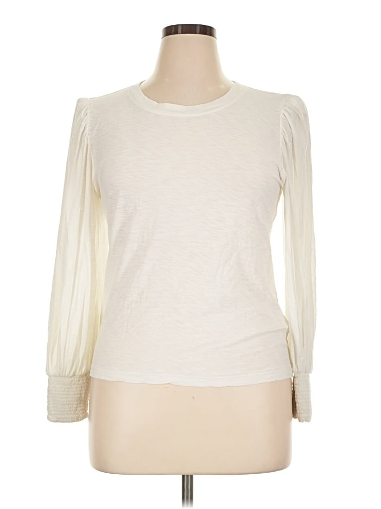 Pre-owned Nation Ltd Long Sleeve Top Ivory Turtleneck Tops