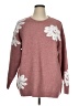Olivia Grey Floral Burgundy Pullover Sweater Size 1X - photo 1