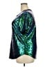 Spadehill 100% Polyester Metallic Teal Green Short Sleeve Top Size XXL - photo 5