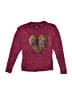 DKNY 100% Polyester Hearts Burgundy Pullover Sweater Size 5 - photo 1