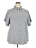 Unbranded 100% Polyester Gray Short Sleeve Blouse Size XXL - photo 1