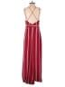 Luxxel 100% Polyamide Stripes Burgundy Red Jumpsuit Size S - photo 2