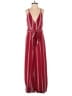 Luxxel 100% Polyamide Stripes Burgundy Red Jumpsuit Size S - photo 1