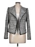 Ann Taylor 100% Polyester Chevron-herringbone Silver Blazer Size 10 - photo 1
