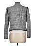 Ann Taylor 100% Polyester Chevron-herringbone Silver Blazer Size 10 - photo 2