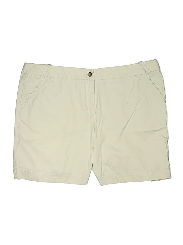 Pre-owned Lands' End Khaki Shorts In Ivory