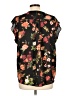 Chaus 100% Polyester Floral Black Short Sleeve Blouse Size L - photo 2