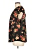 Chaus 100% Polyester Floral Black Short Sleeve Blouse Size L - photo 5