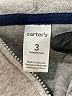 Carter's 100% Cotton Gray Zip Up Hoodie 0-3 MO / 3 MO - photo 3