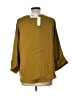 Glam 100% Polyester Gold 3/4 Sleeve Blouse Size L - photo 2