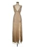 Superdown 100% Polyester Metallic Tan Cocktail Dress Size M - photo 1