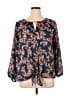 West Kei 100% Polyester Floral Blue 3/4 Sleeve Blouse Size XXL - photo 1