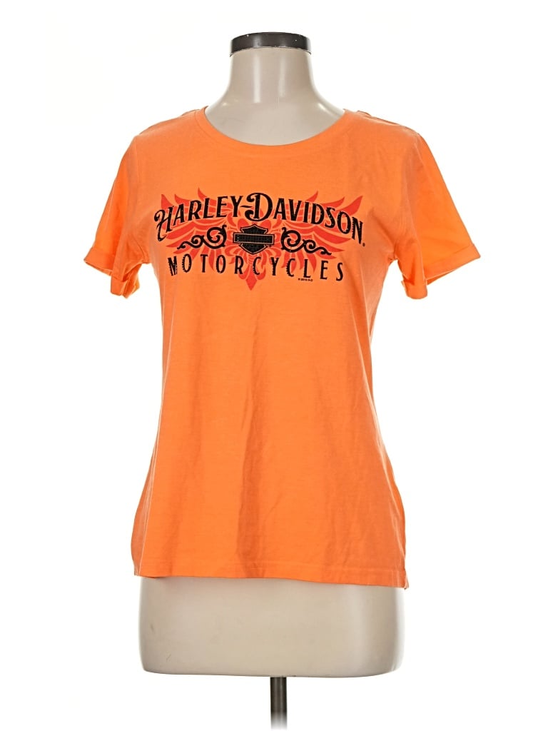 Pre-owned Harley Davidson Short Sleeve T-shirt In Orange