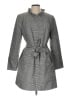 Talbots 100% Polyester Houndstooth Gray Trenchcoat Size 10 - photo 1