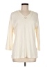 Classic Elements 100% Cotton Ivory 3/4 Sleeve T-Shirt Size M - photo 1