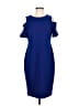 Calvin Klein Solid Blue Cocktail Dress Size 8 - photo 1
