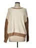 Express Color Block Tan Pullover Sweater Size L - photo 1