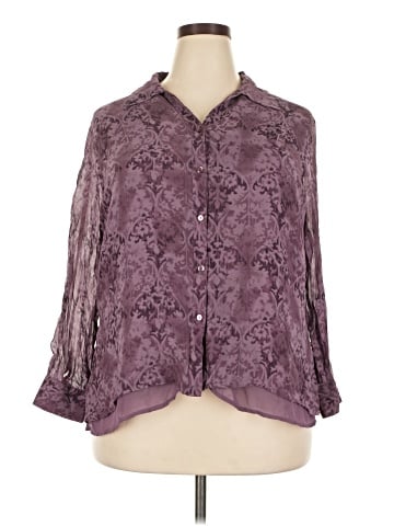 Lane Bryant 3/4 Sleeve Silk Top (view 1)