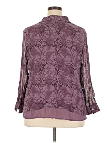 Lane Bryant 3/4 Sleeve Silk Top (view 2)