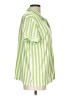 Muk Luks Stripes Green Short Sleeve Blouse Size L - photo 4