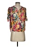 Maeve Floral Yellow Gold Short Sleeve Blouse Size 0 - photo 1
