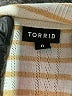 Torrid Stripes Tan Short Sleeve Button-Down Shirt Size Lg Plus (0) - photo 4
