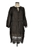 Johnny Was 100% Silk Black Tan Long Sleeve Silk Top Size S (estimated) - photo 1