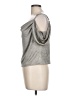 By Anthropologie Metallic Silver Short Sleeve Top Size L - photo 5