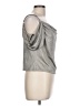 By Anthropologie Metallic Silver Short Sleeve Top Size L - photo 4