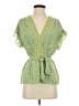 Max Studio 100% Polyester Green Short Sleeve Blouse Size S - photo 1