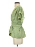 Max Studio 100% Polyester Green Short Sleeve Blouse Size S - photo 5