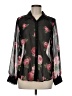 Moa Moa 100% Polyester Floral Black Long Sleeve Blouse Size M - photo 1