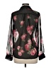 Moa Moa 100% Polyester Floral Black Long Sleeve Blouse Size M - photo 2
