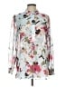 Anne Klein Floral Silver Long Sleeve Blouse Size 12 - photo 1